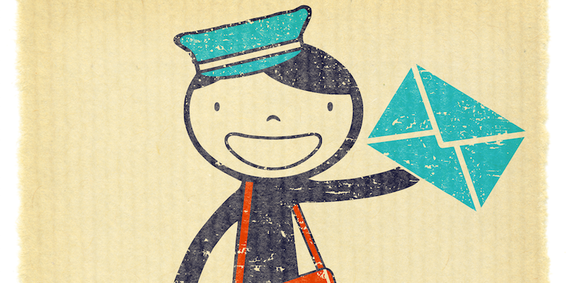 happy cartoon mail carrier for IMAP or POP email