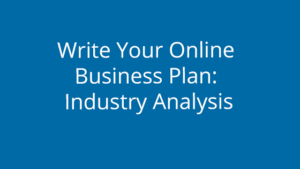 Write Your Online Business Plan: Industry Analysis