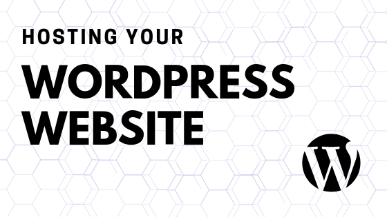 hosting your wordpress website blog title card with wordpress logo and geometric background