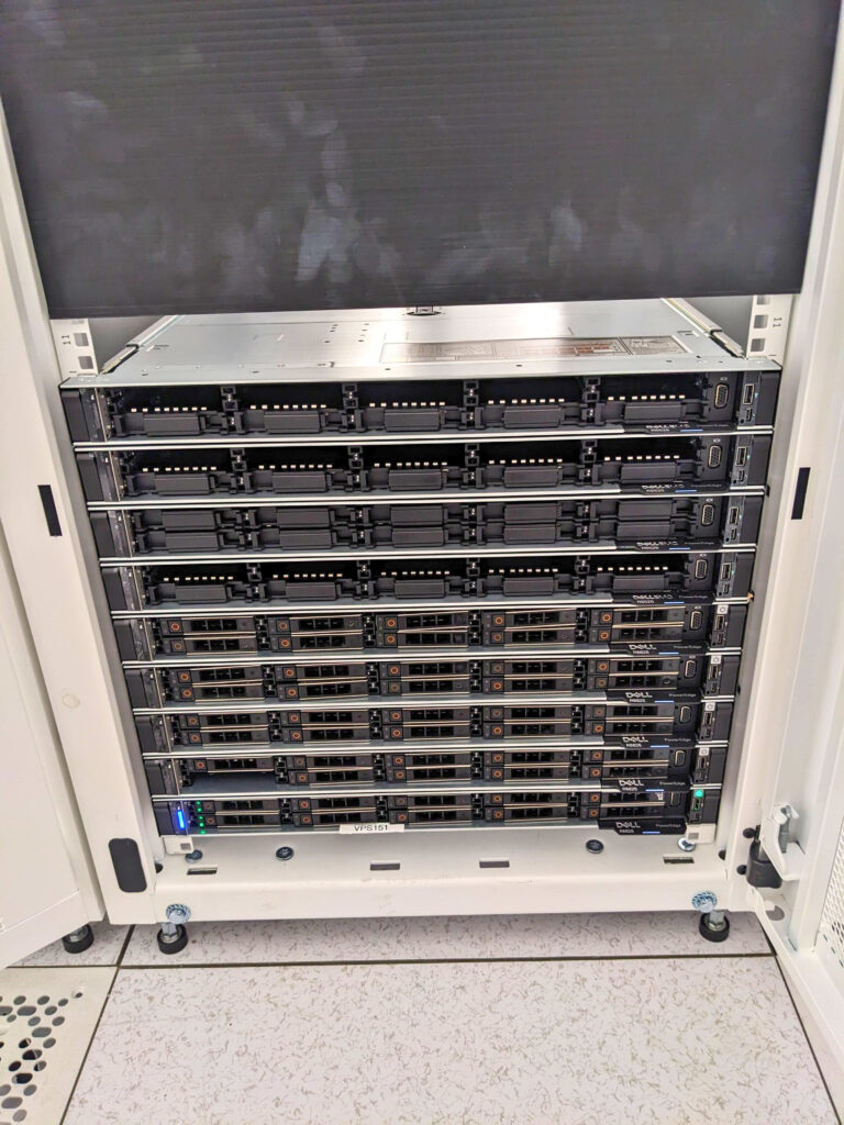 image of a server rack with the doors open
